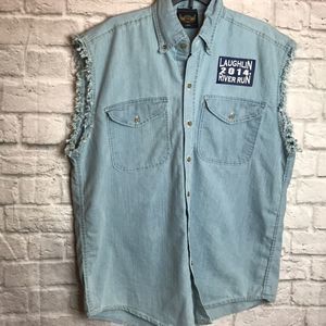 BW Biker wear Shirt Button Front Sz L Men’s